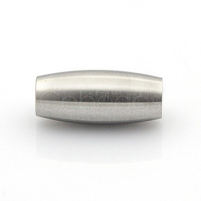 Tarnish Resistant 304 Stainless Steel Matte Surface Magnetic Clasps with Glue-in Ends STAS-O042-A-12-1