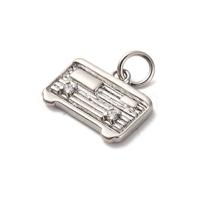 Brass Micro Pave Cubic Zirconia Pendants KK-P308-35P-1