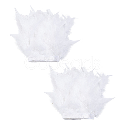 Rooster Feather Trim Clothing Cuffs Decoration LS-AJEW-WH0696-197B-1