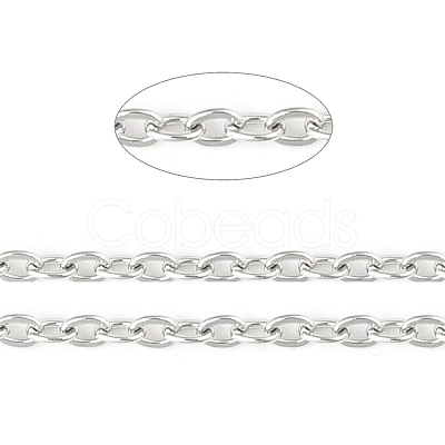 Non-Tarnish 3.28 Feet 304 Stainless Steel Cable Chains X-CHS-F001-03P-1