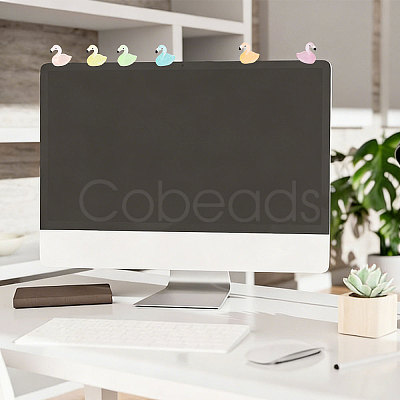60Pcs 6 Colors Luminous Resin Flamingo Shape Display Ornaments DJEW-CA0001-53-1