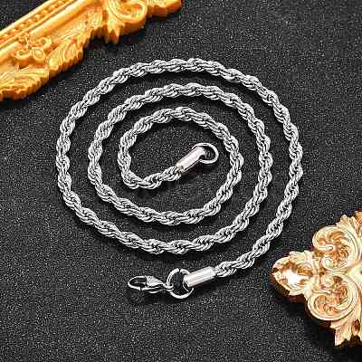 Non-Tarnish 304 Stainless Steel Rope Chain Necklaces X-NJEW-F226-03P-06-1