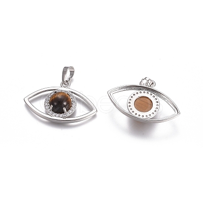 Natural Tiger Eye Pendants X-G-L512-H10-1