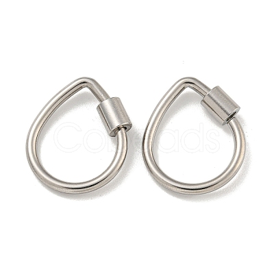 Non-Tarnish 304 Stainless Steel Screw Carabiner Lock Charms STAS-C092-01B-P-1