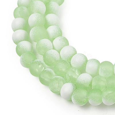 Frosted Crackle Glass Beads Strands GLAA-U001-4mm-M09-1