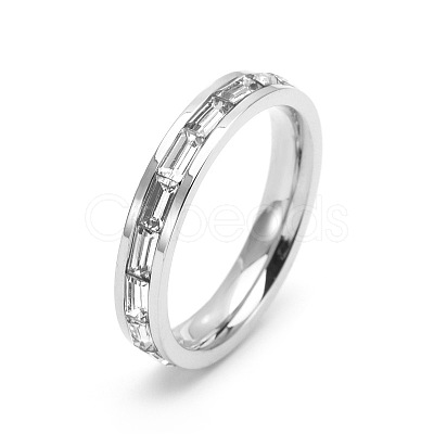 304 Stainless Steel with Crystal Rhinestone Finger Rings FS-WGF5DC4-06-1