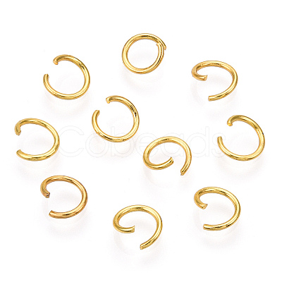 PVD Vacuum Plating 304 Stainless Steel Open Jump Rings STAS-R049-6x0.8mm-G-1