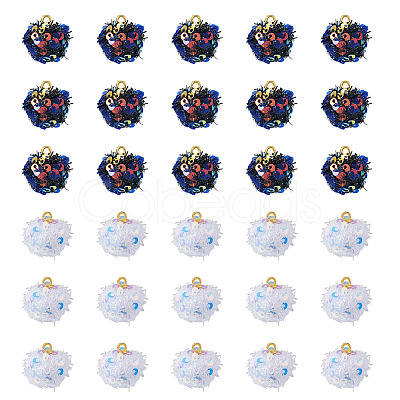 30Pcs 2 Colors Cloth Pendants FIND-TA0008-35-1