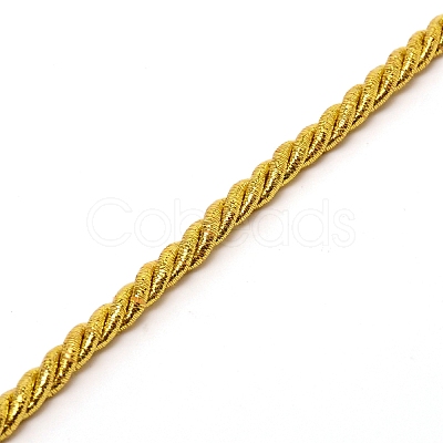 3 Strands Gold With Cotton Braided Rope OCOR-WH0073-10-1