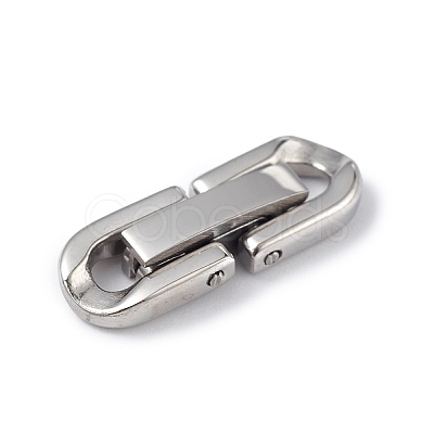 Non-Tarnish 304 Stainless Steel Fold Over Clasps X-STAS-G307-11A-P-1