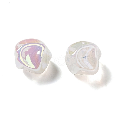 UV Plating Rainbow Iridescent Acrylic Beads PACR-M002-07-1