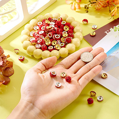 120Ppcs 4Style Pave Disco Ball Beads RB-TA0001-17-1