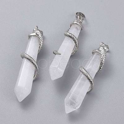 Natural Quartz Crystal Big Pointed Pendants G-F696-B15-1