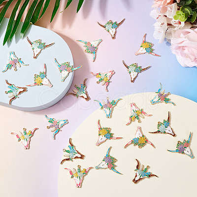 24Pcs 6 Styles Alloy Enamel Pendants ENAM-TA0002-51-1
