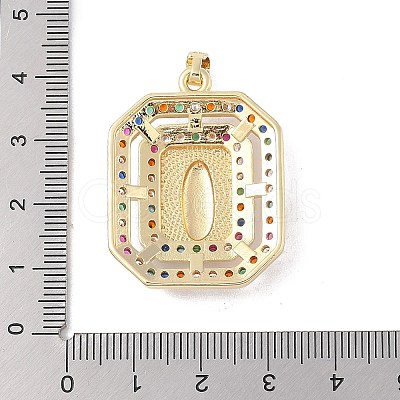 Brass Cubic Zirconia Pendants KK-Z050-32G-02-1