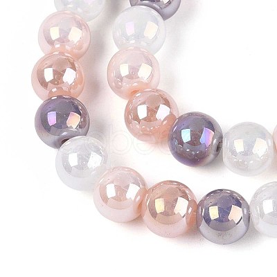 Electroplate Glass Beads Strands EGLA-N019-8mm-01-1