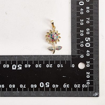 Brass Micro Pave Cubic Zirconia Pendants ZIRC-SZ0003-47-1