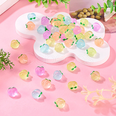 50Pcs 5 Colors Luminous Translucent Resin Decoden Cabochons RESI-TA0004-34-1