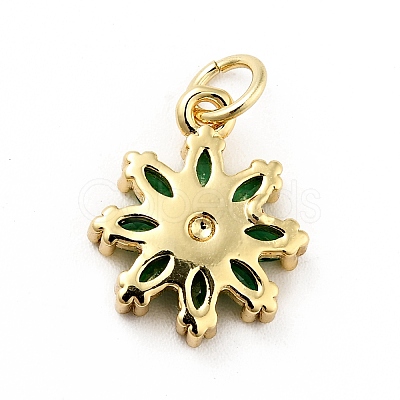 Rack Plating Brass Micro Pave Cubic Zirconia Charms X-ZIRC-F129-34A-G-1