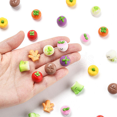36Pcs 9 Styles Resin Vegetable Figurines Ornament DJEW-FS0001-02-1