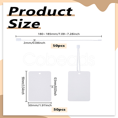 50Pcs Rectangle Blank Cardboard Price Tags AJEW-LP0008-06-1