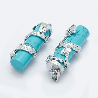 Synthetic Turquoise Pendants G-O163-E17-1