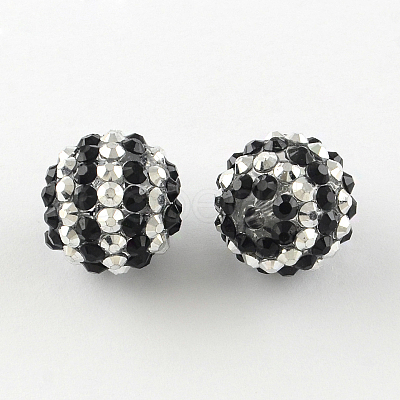 Resin Rhinestone Round Beads RESI-S313-18x20-10-1