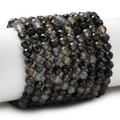 Natural Iolite Beads Strands G-G343-B01-4mm-1