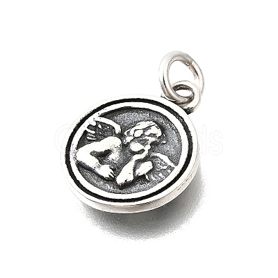 925 Sterling Silver Thinking Angel Charms STER-G046-05AS-1