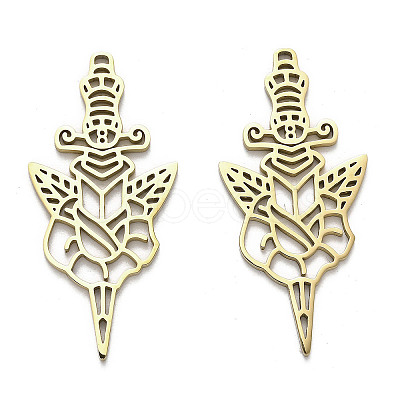 304 Stainless Steel Pendants STAS-B054-04G-1