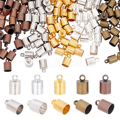 150Pcs 5 Colors Brass Cord Ends FIND-SC0002-83-1