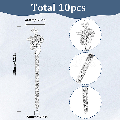 10Pcs Alloy Bookmarks AJEW-SC0003-51P-1