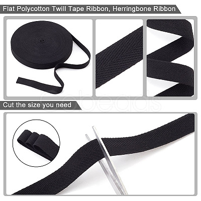 Flat Polycotton Twill Tape Ribbon OCOR-WH0066-92E-03-1