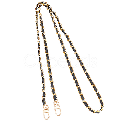 Zinc Alloy with PU Leather Chain Bag Strap AJEW-WH0472-65KCG-1