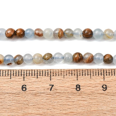 Natural Blue Calcite Beads Strands G-K427-A01-4mm-1