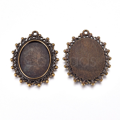 Zinc Alloy Pendant Settings for Cabochon & Rhinestone LS-PALLOY-A15289-AB-LF-1