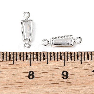 SHEGRACE Brass Pave Cubic Zirconia Trapezoid Connector Charms XGRQ2O526-444A-P-1