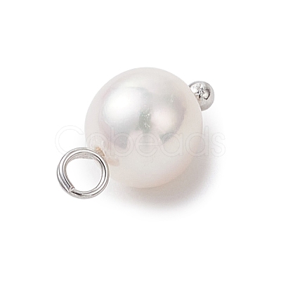 Natural Cultured Freshwater Pearl Round Charms PALLOY-JF04218-01-1