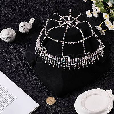 Alloy Rhinestone Mesh Headbands OHAR-WH20007-05P-01-1