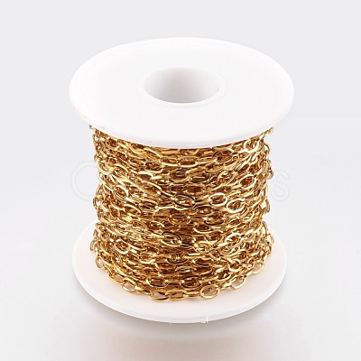 Ion Plating(IP) Handmade 304 Stainless Steel Cable Chains STAS-P200-27G-1