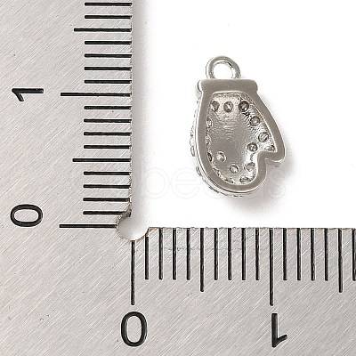 Christmas Theme Brass Micro Pave Cubic Zirconia Charms KK-P278-11P-1