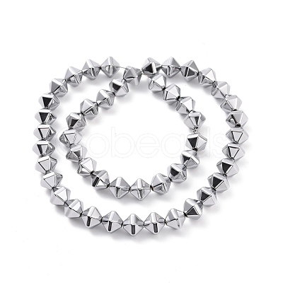 Electroplated Non-magnetic Synthetic Hematite Beads Strands G-G862-01-1