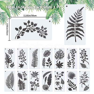 16Pcs 16 Styles PET Plastic Drawing Painting Stencils Templates DIY-WH0401-45-1