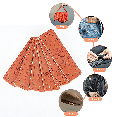 48Pcs 6 Styles PU Leather Labels DIY-WR0003-31-1