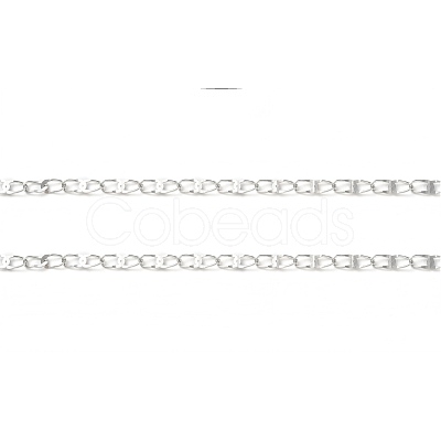 Tarnish Resistant 304 Stainless Steel Dapped Oval Link Chains CHS-G027-01P-1