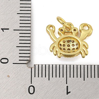 Marine Theme Rack Plating Brass Micro Pave Cubic Zirconia Pendants X-KK-I718-28G-02-1