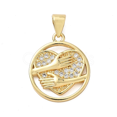 Brass Micro Pave Clear Cubic Zirconia Pendants KK-A273-26G-1