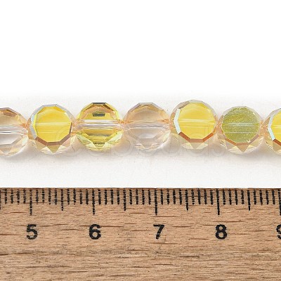 Electroplate Glass Beads Strands X-EGLA-L045-G-HP01-1