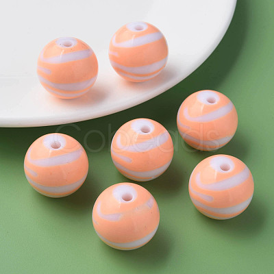 Opaque Striped Acrylic Beads MACR-S373-27C-08-1