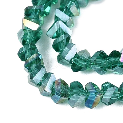Electroplate Transparent Glass Beads Strands EGLA-Q139-01A-A20-1